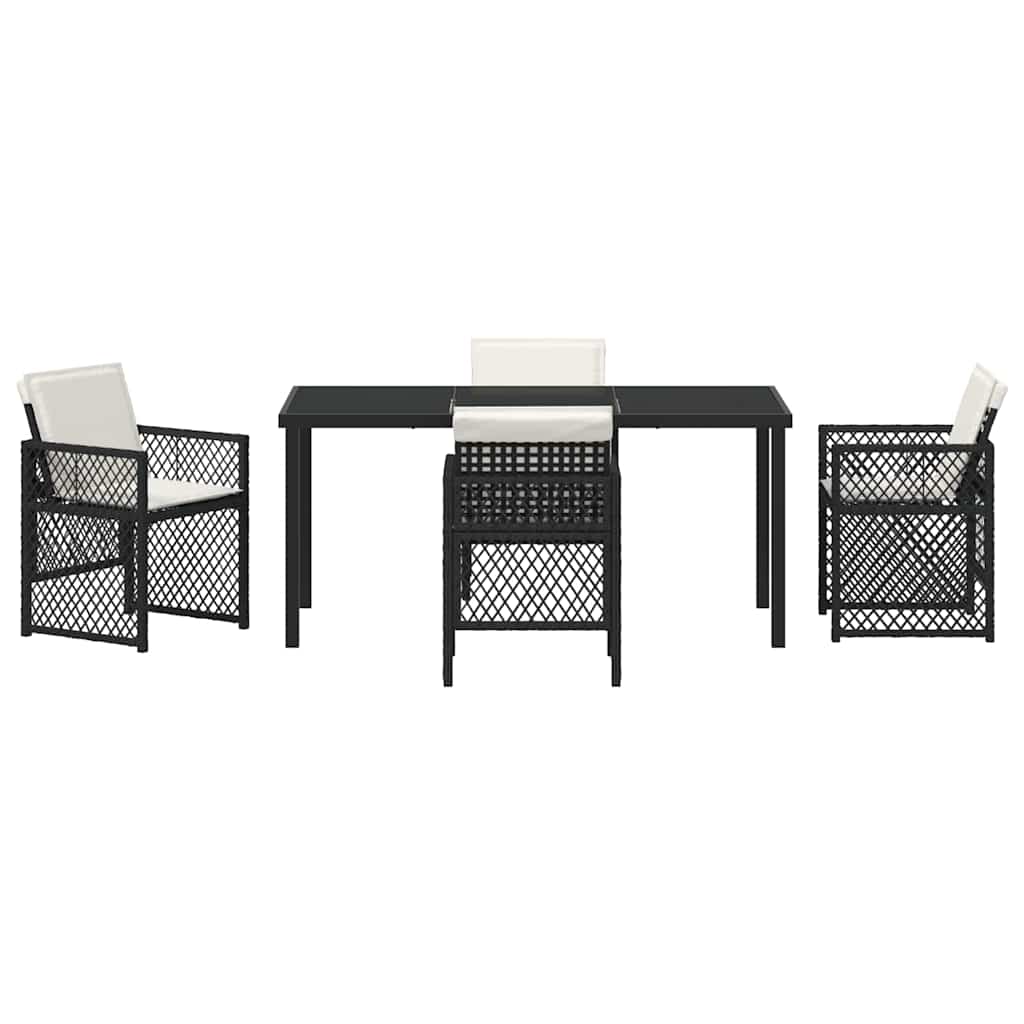 Ensemble de salle à manger pour jardin 5 pcs Noir polyrotin - XIOS
