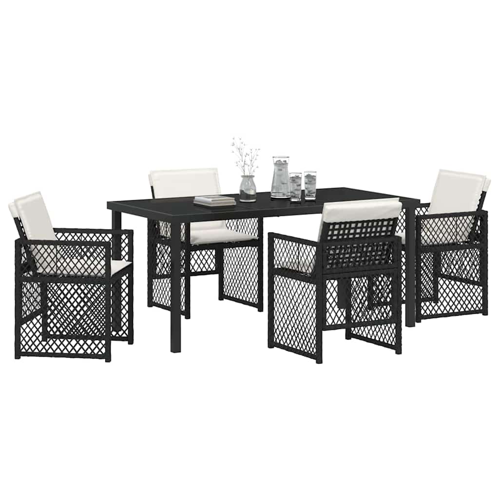 Ensemble de salle à manger pour jardin 5 pcs Noir polyrotin - XIOS