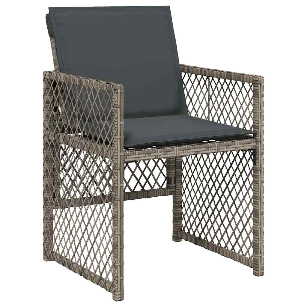 Ensemble de salle à manger pour jardin 9 pcs Gris polyrotin - XIOS