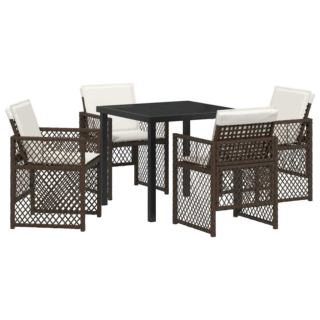 Ensemble de salle à manger pour jardin 5 pcs Marron polyrotin - XIOS