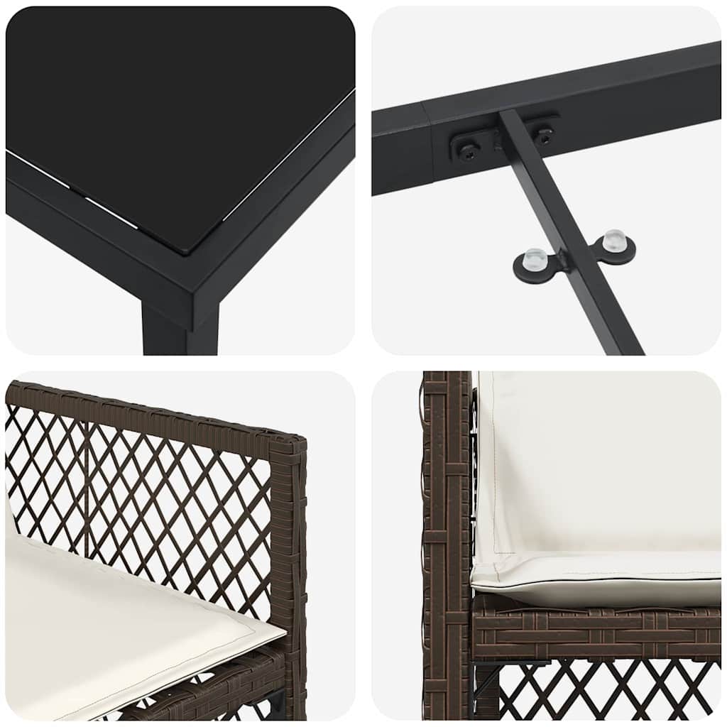 Ensemble de salle à manger pour jardin 5 pcs Marron polyrotin - XIOS