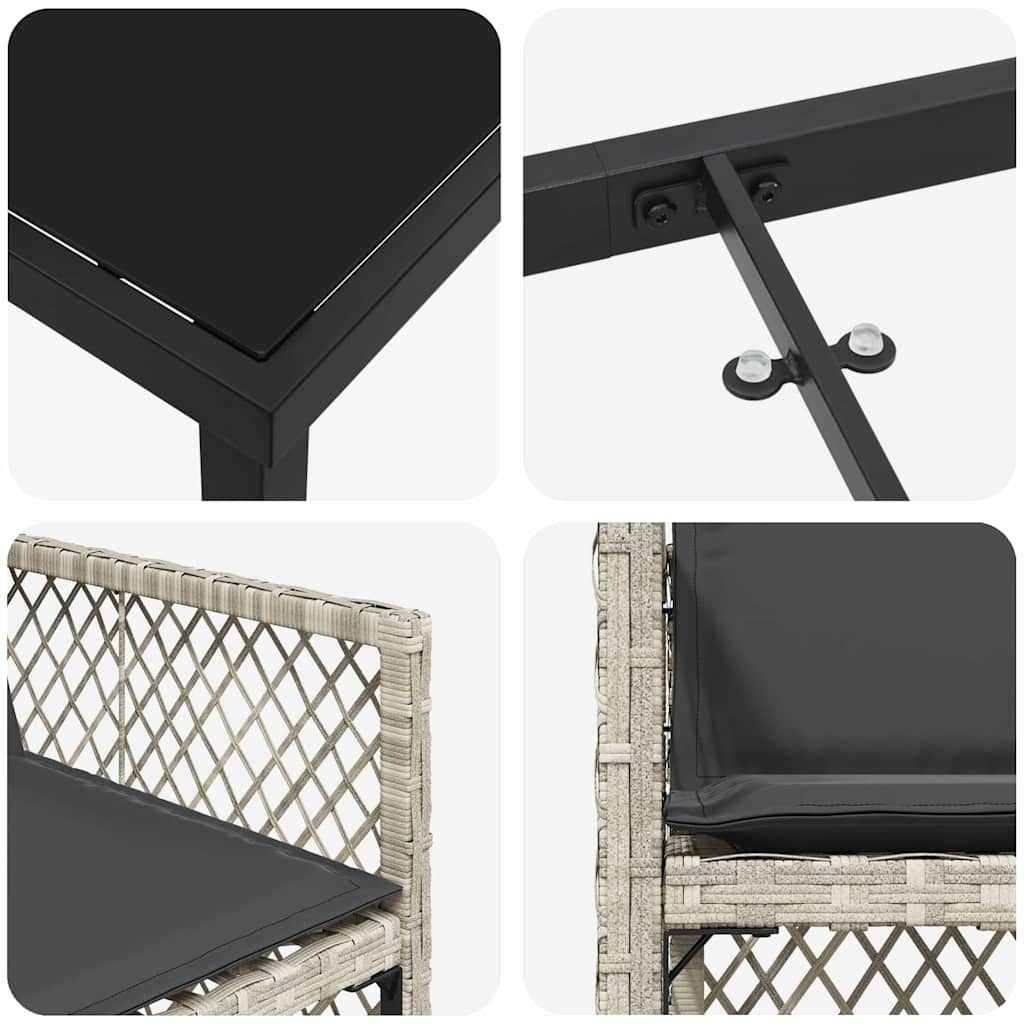 Ensemble de salle à manger pour jardin 5 pcs Gris clair - XIOS