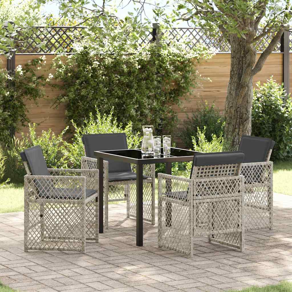 Ensemble de salle à manger pour jardin 5 pcs Gris clair - XIOS