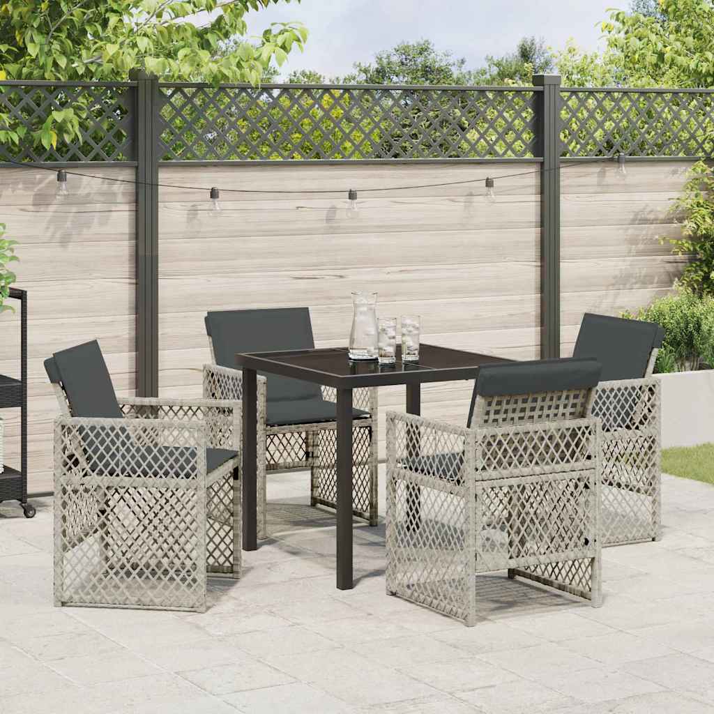 Ensemble de salle à manger pour jardin 5 pcs Gris clair - XIOS