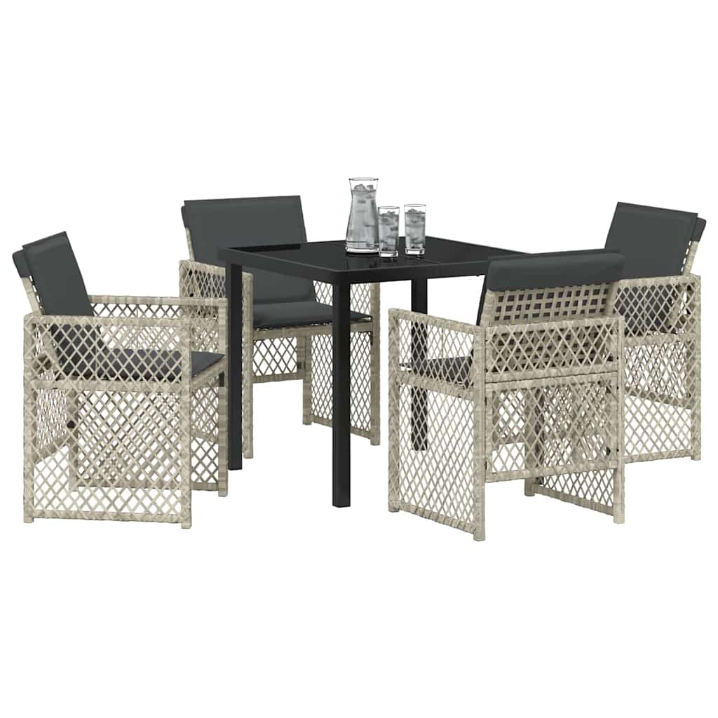 Ensemble de salle à manger pour jardin 5 pcs Gris clair - XIOS