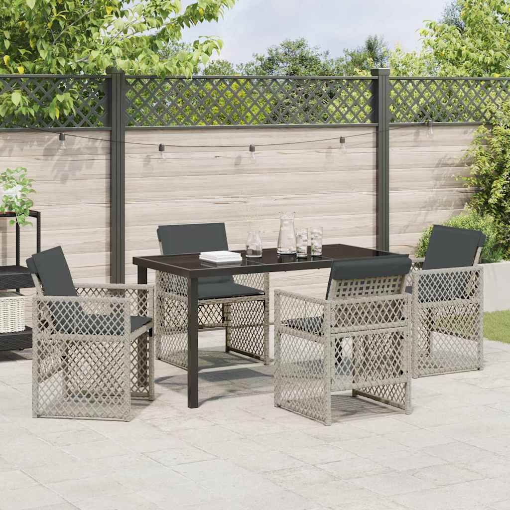 Ensemble de salle à manger pour jardin 5 pcs Gris clair - XIOS