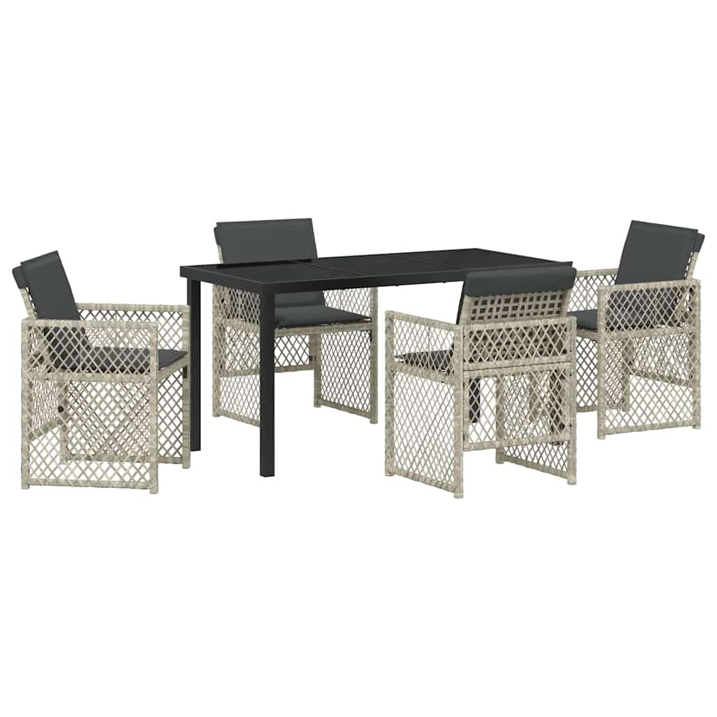 Ensemble de salle à manger pour jardin 5 pcs Gris clair - XIOS