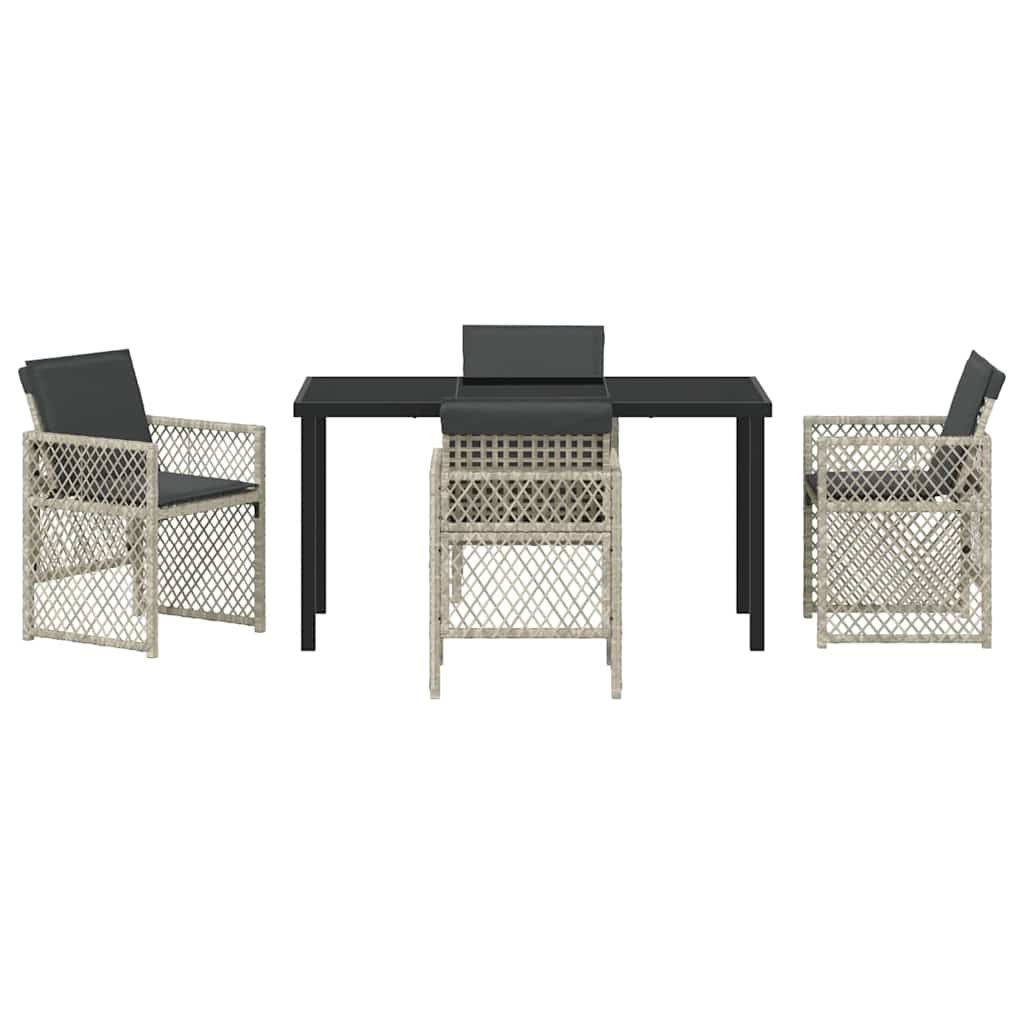 Ensemble de salle à manger pour jardin 5 pcs Gris clair - XIOS