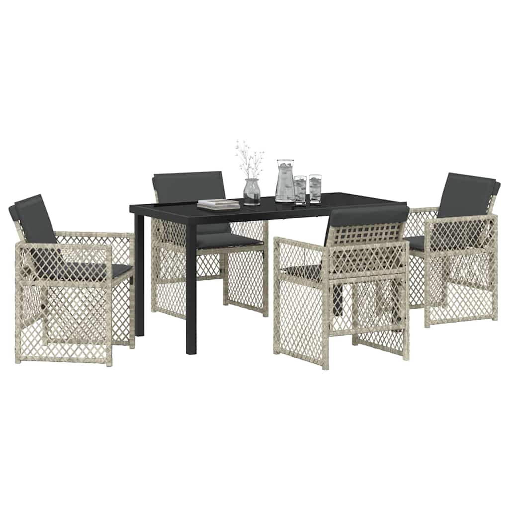 Ensemble de salle à manger pour jardin 5 pcs Gris clair - XIOS