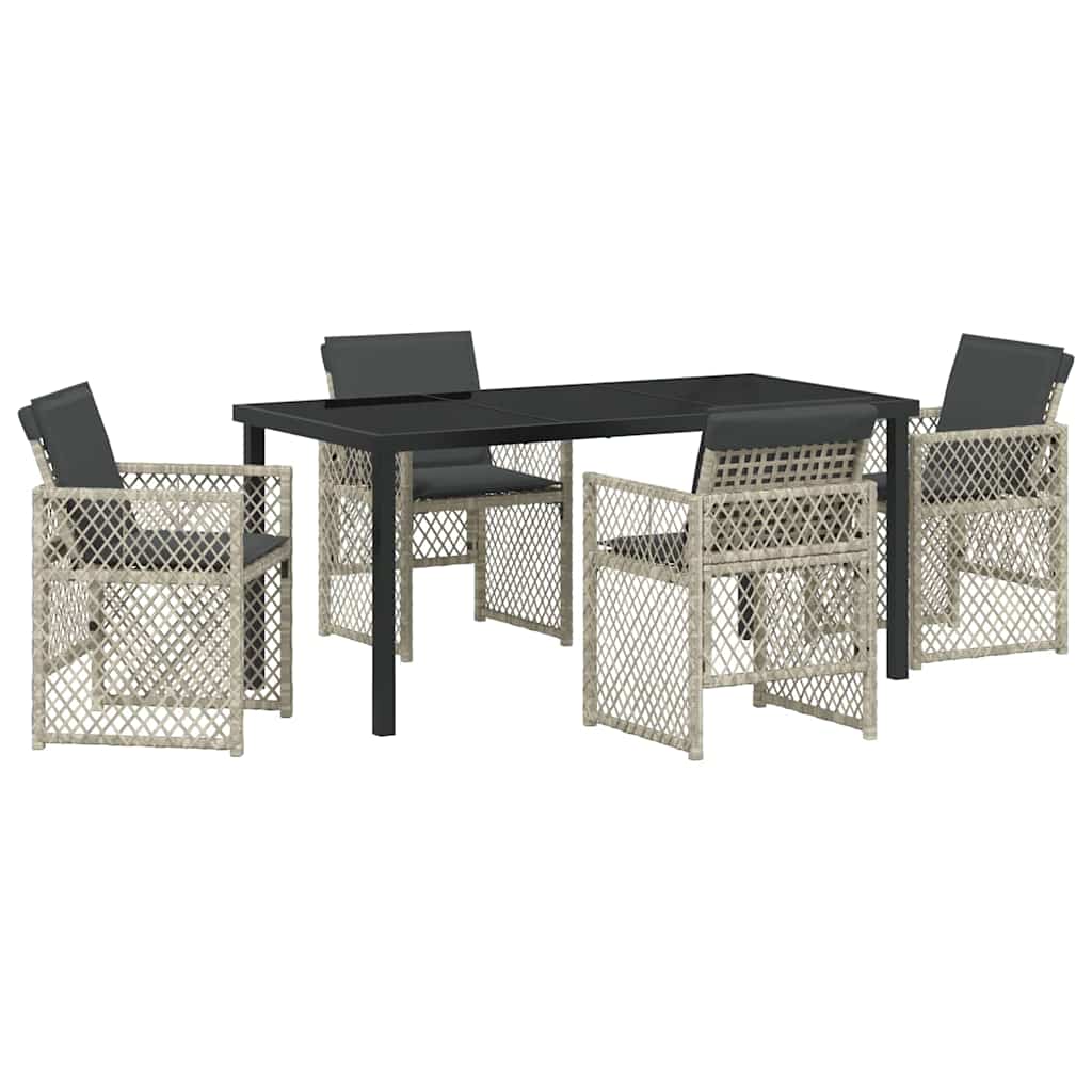 Ensemble de salle à manger pour jardin 5 pcs Gris clair - XIOS