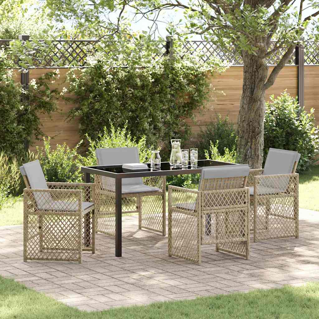 Ensemble de salle à manger pour jardin 5 pcs Beige polyrotin - XIOS