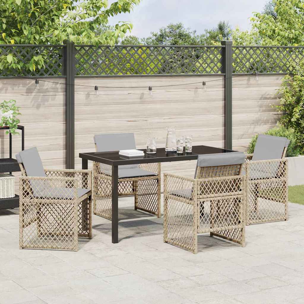 Ensemble de salle à manger pour jardin 5 pcs Beige polyrotin - XIOS
