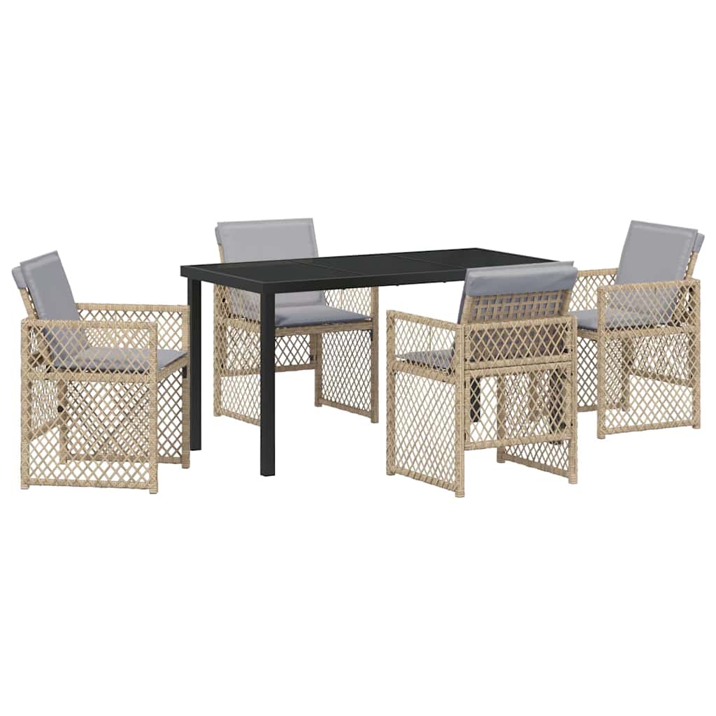 Ensemble de salle à manger pour jardin 5 pcs Beige polyrotin - XIOS