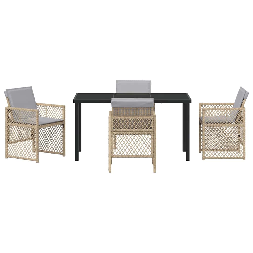 Ensemble de salle à manger pour jardin 5 pcs Beige polyrotin - XIOS