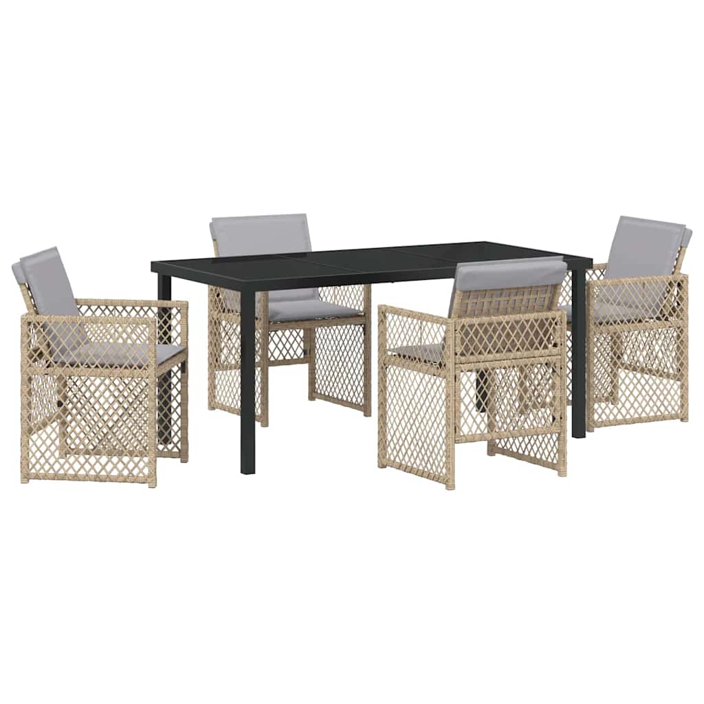 Ensemble de salle à manger pour jardin 5 pcs Beige polyrotin - XIOS