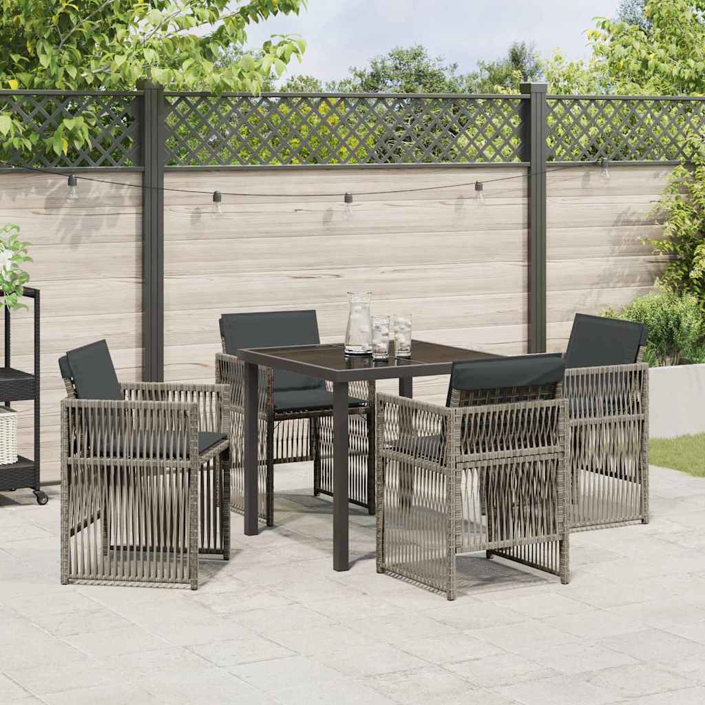 Ensemble de salle à manger pour jardin 5 pcs Gris - XIOS