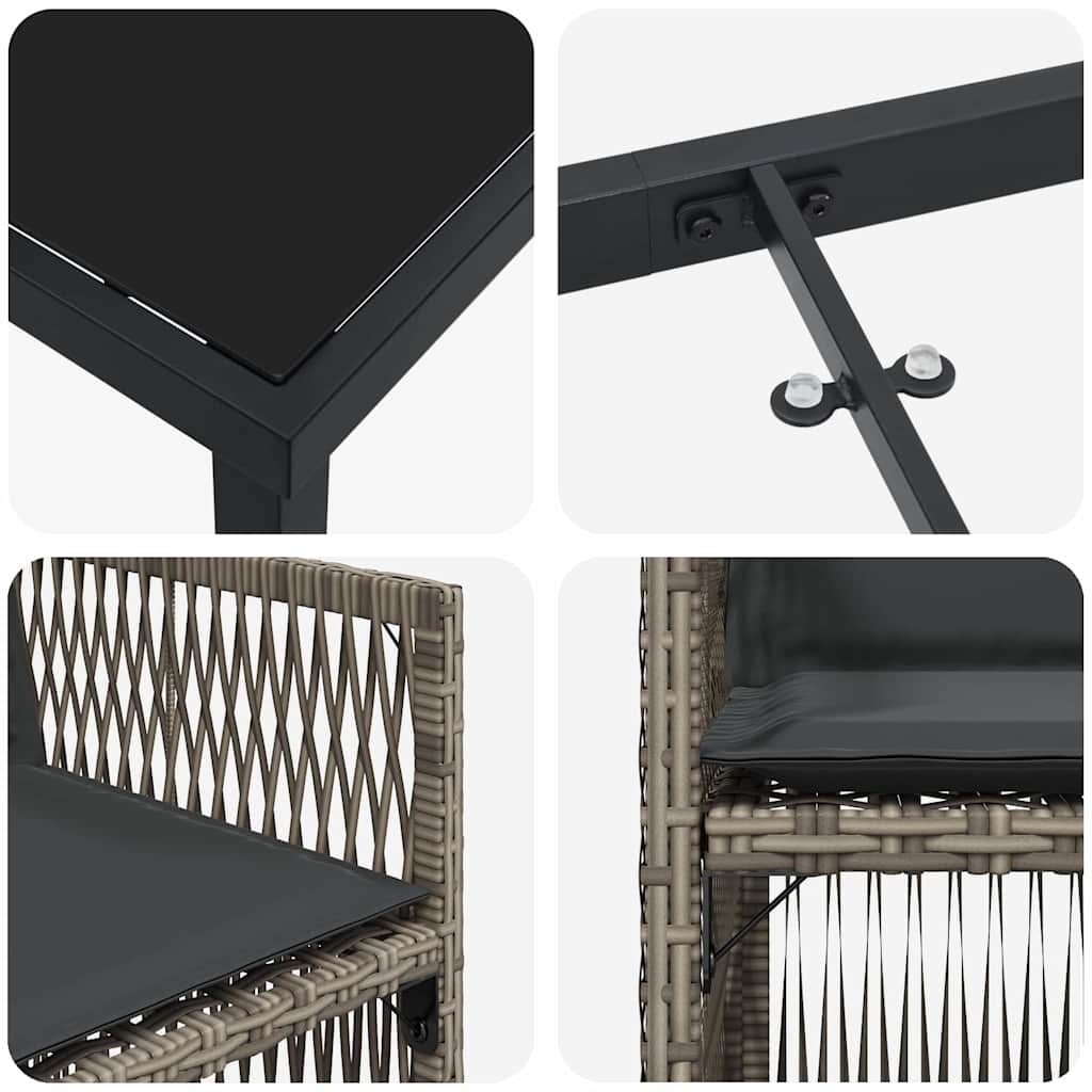 Ensemble de salle à manger pour jardin 5 pcs Gris - XIOS