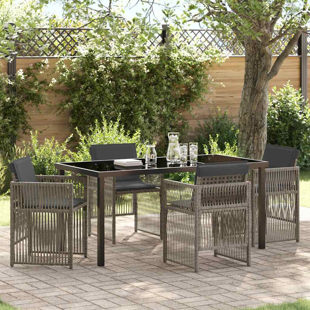 Ensemble de salle à manger pour jardin 5 pcs Gris - XIOS