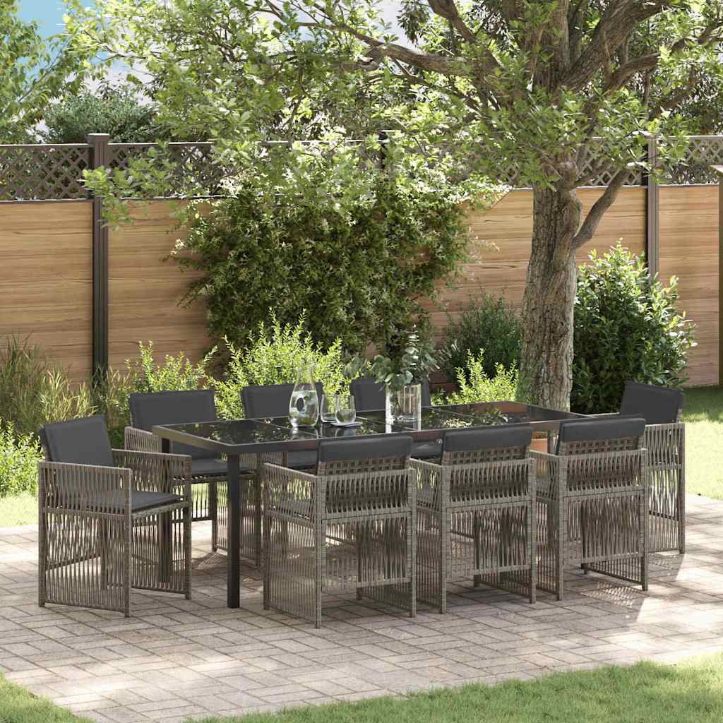 Ensemble de salle à manger pour jardin 9 pcs Gris - XIOS