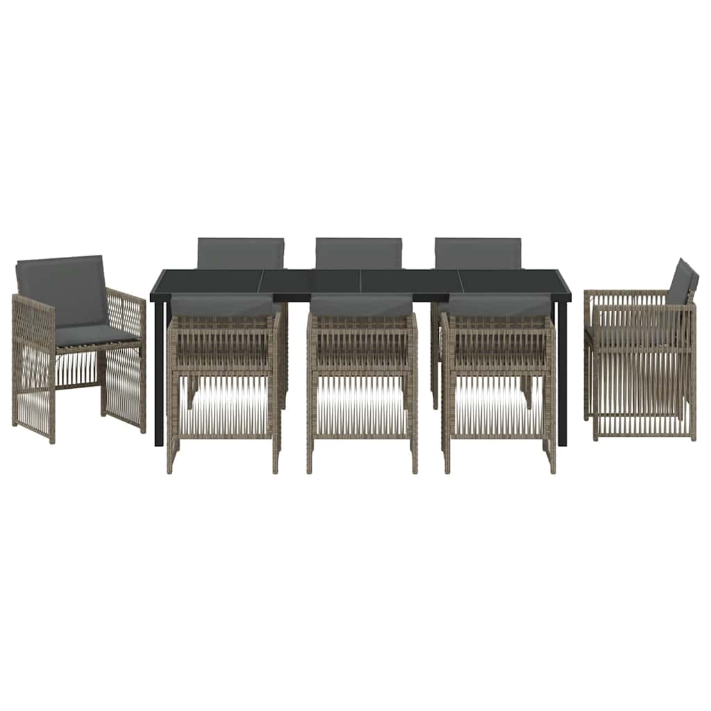 Ensemble de salle à manger pour jardin 9 pcs Gris - XIOS