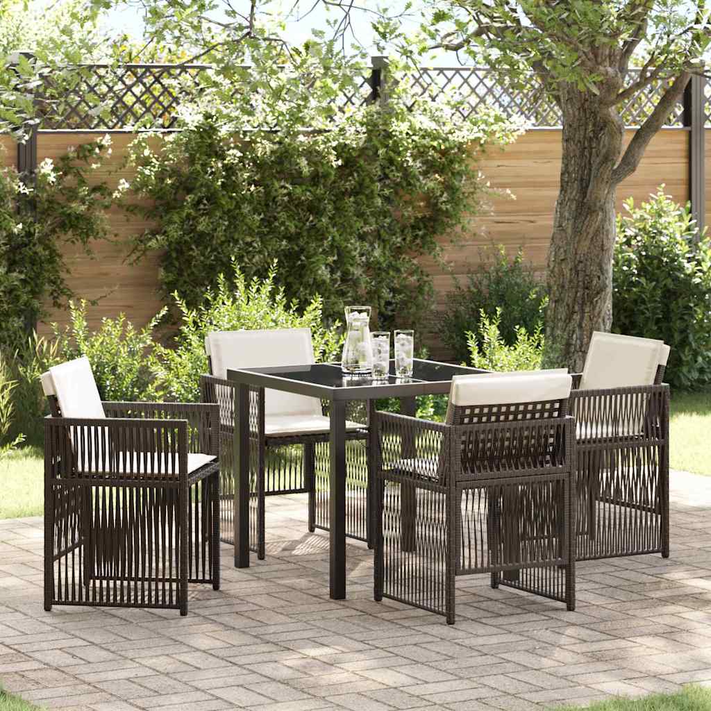 Ensemble de salle à manger pour jardin 5 pcs Marron - XIOS