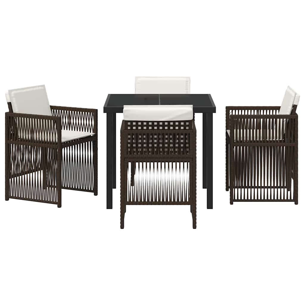Ensemble de salle à manger pour jardin 5 pcs Marron - XIOS