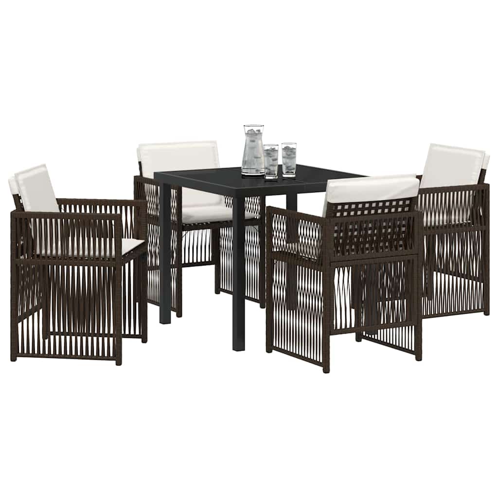 Ensemble de salle à manger pour jardin 5 pcs Marron - XIOS