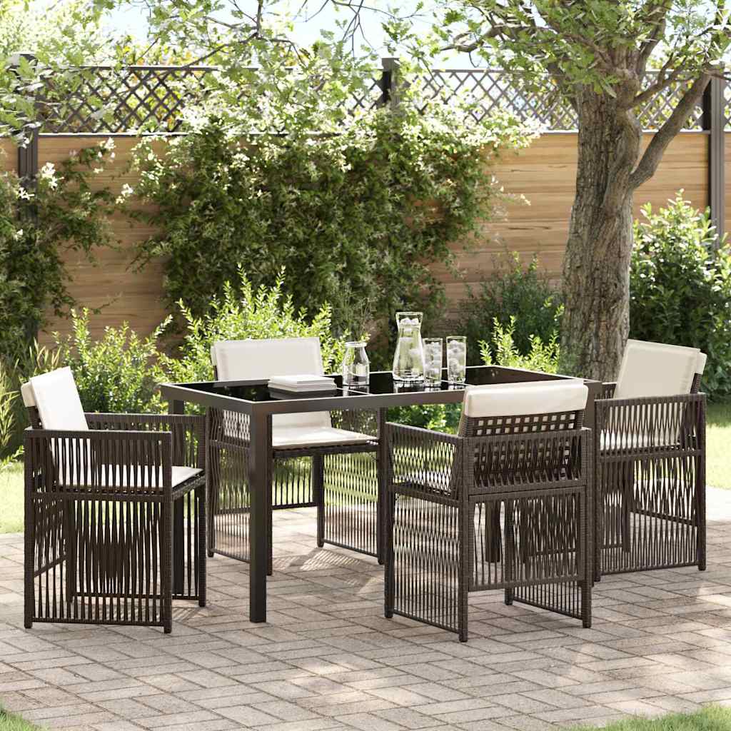 Ensemble de salle à manger pour jardin 5 pcs Marron - XIOS