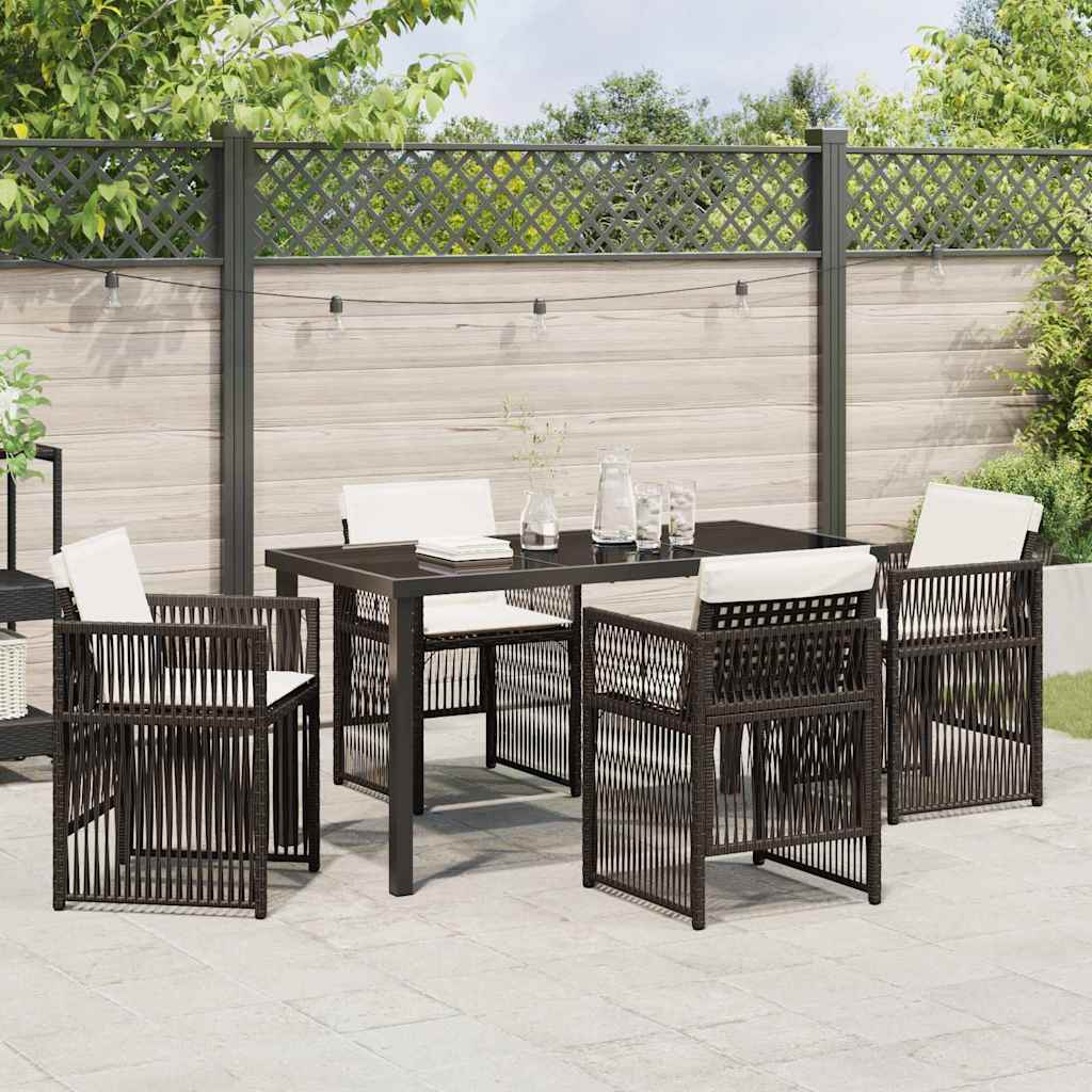 Ensemble de salle à manger pour jardin 5 pcs Marron - XIOS