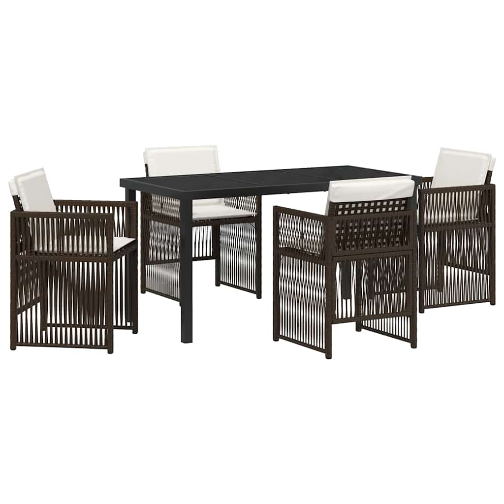 Ensemble de salle à manger pour jardin 5 pcs Marron - XIOS