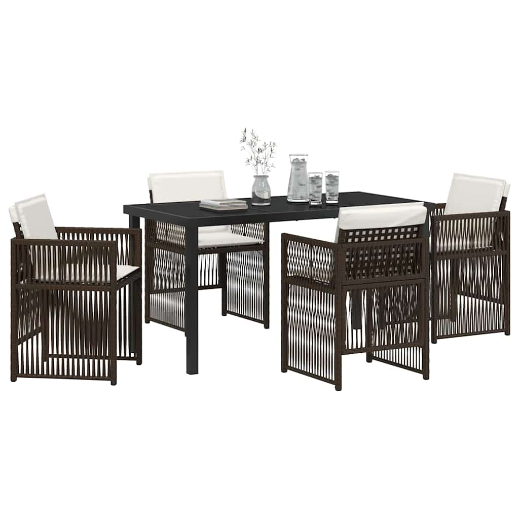 Ensemble de salle à manger pour jardin 5 pcs Marron - XIOS