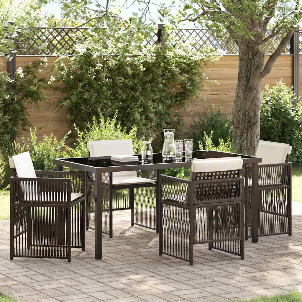 Ensemble de salle à manger pour jardin 5 pcs Marron - XIOS