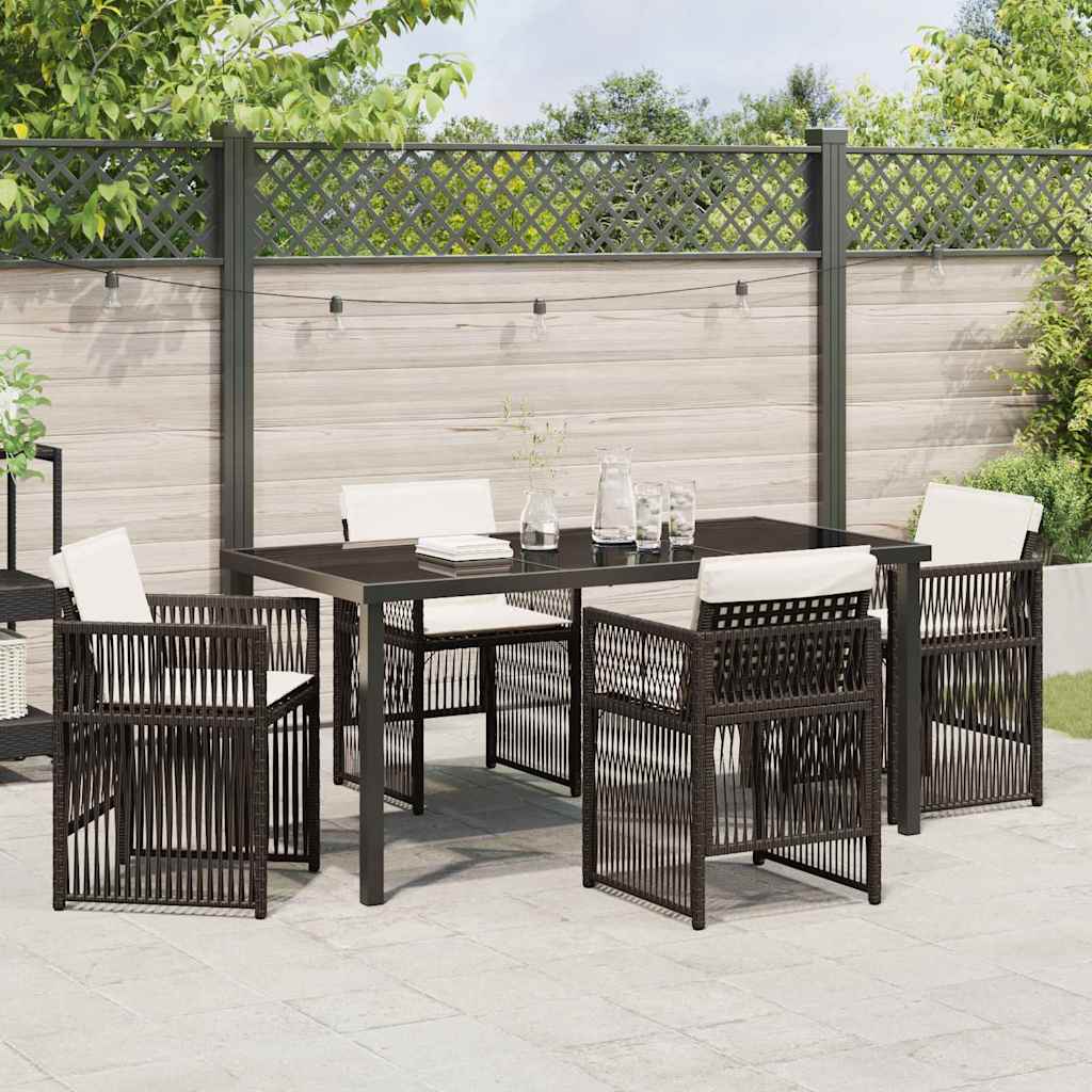 Ensemble de salle à manger pour jardin 5 pcs Marron - XIOS