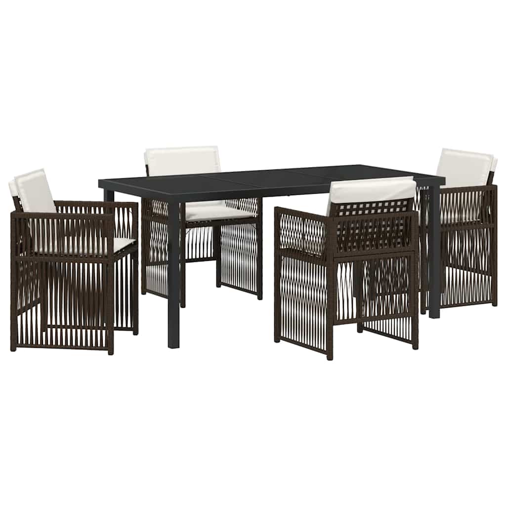 Ensemble de salle à manger pour jardin 5 pcs Marron - XIOS