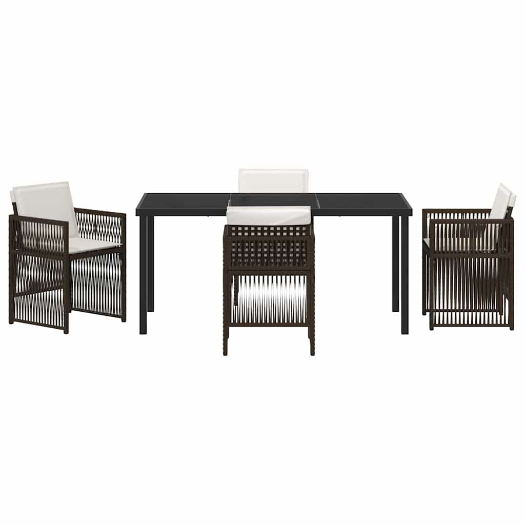 Ensemble de salle à manger pour jardin 5 pcs Marron - XIOS