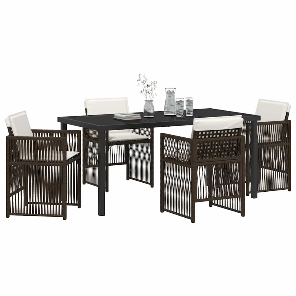 Ensemble de salle à manger pour jardin 5 pcs Marron - XIOS