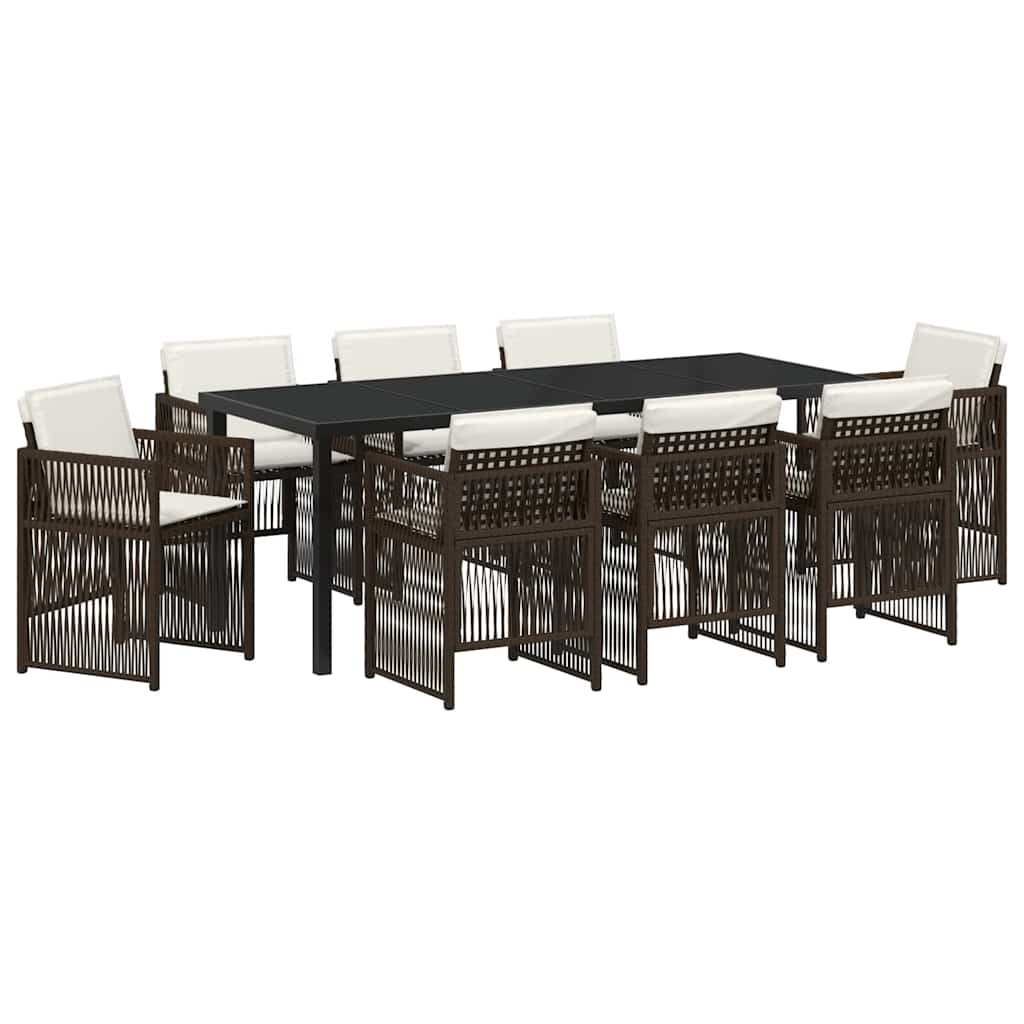 Ensemble de salle à manger pour jardin 9 pcs Marron - XIOS