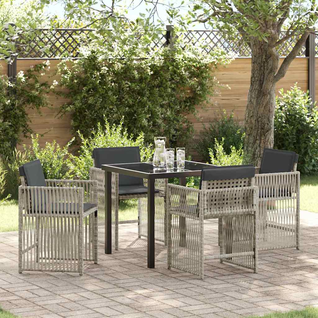 Ensemble de salle à manger pour jardin 5 pcs Gris clair - XIOS