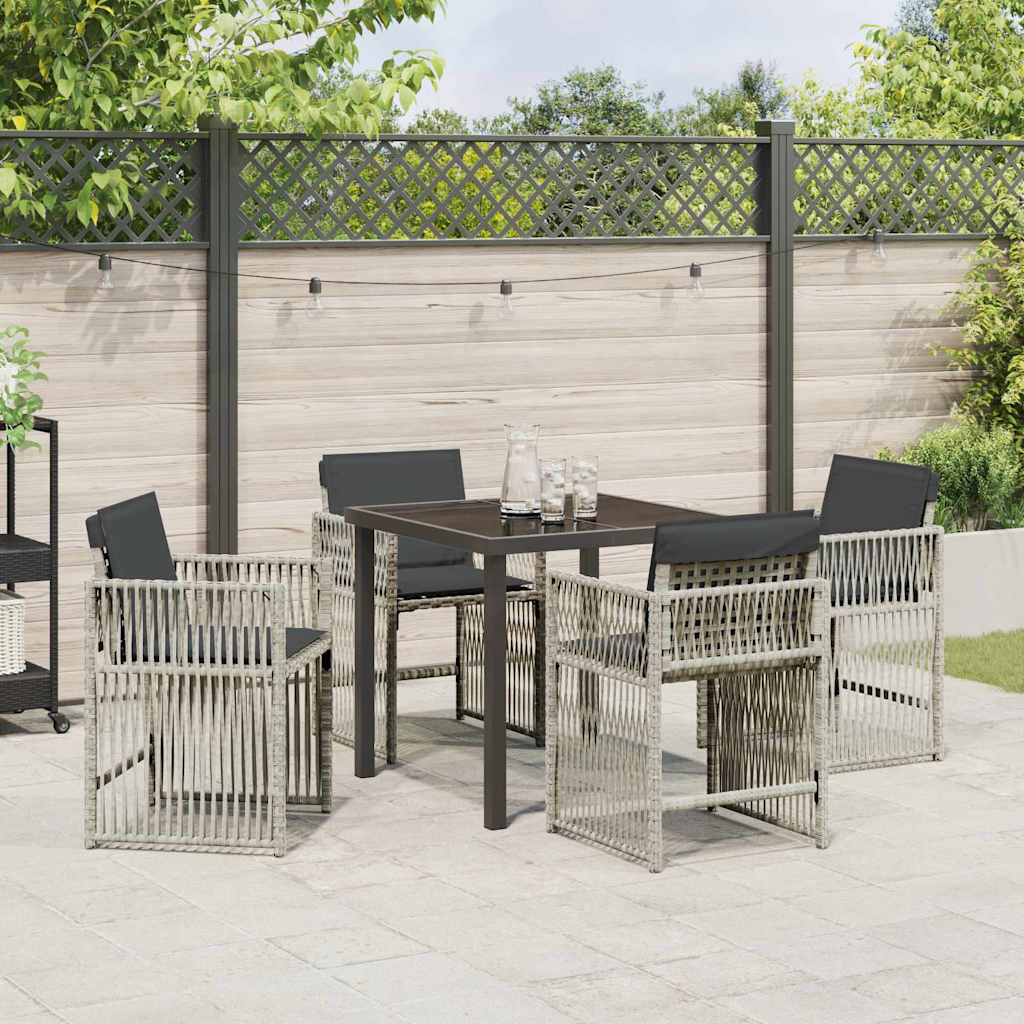 Ensemble de salle à manger pour jardin 5 pcs Gris clair - XIOS