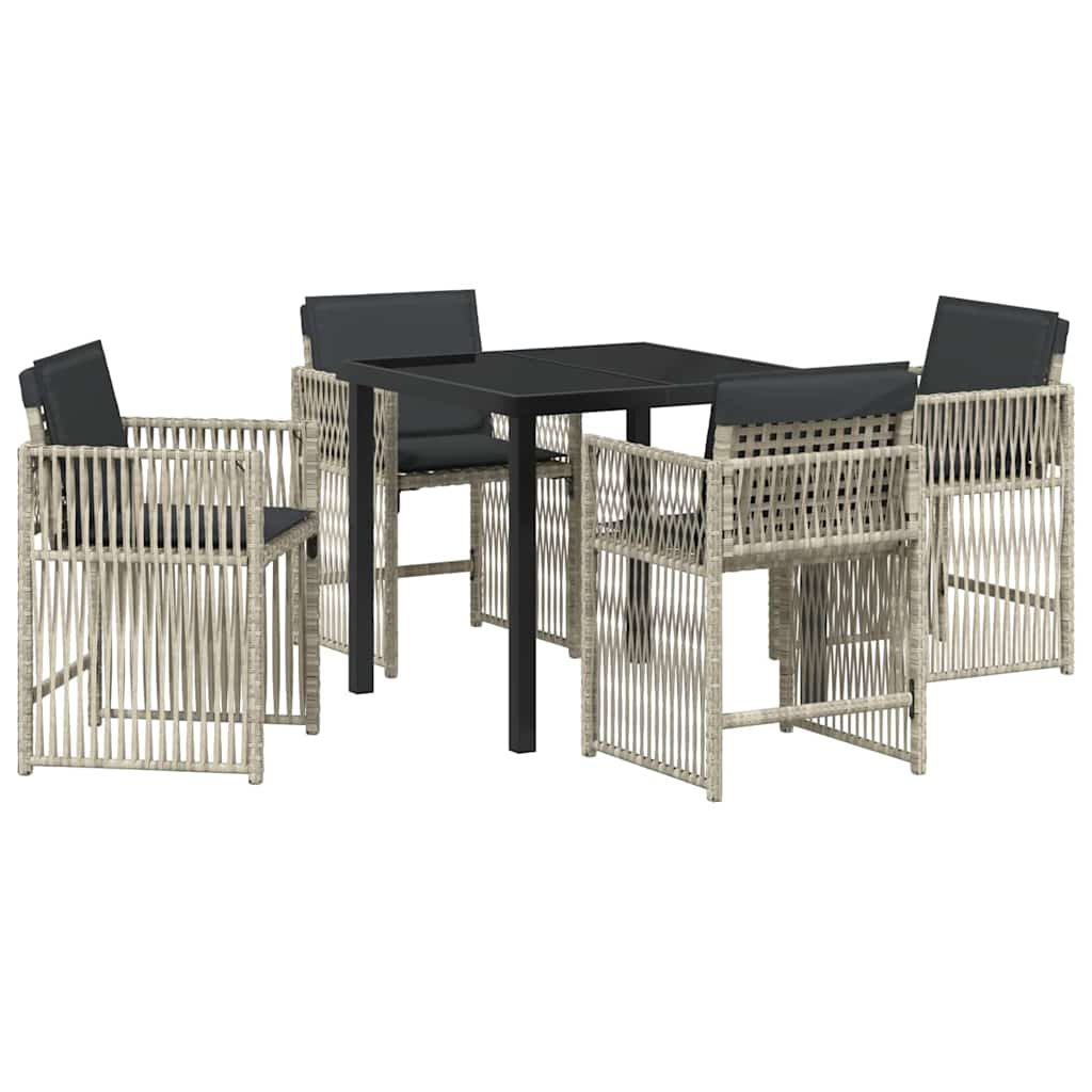 Ensemble de salle à manger pour jardin 5 pcs Gris clair - XIOS