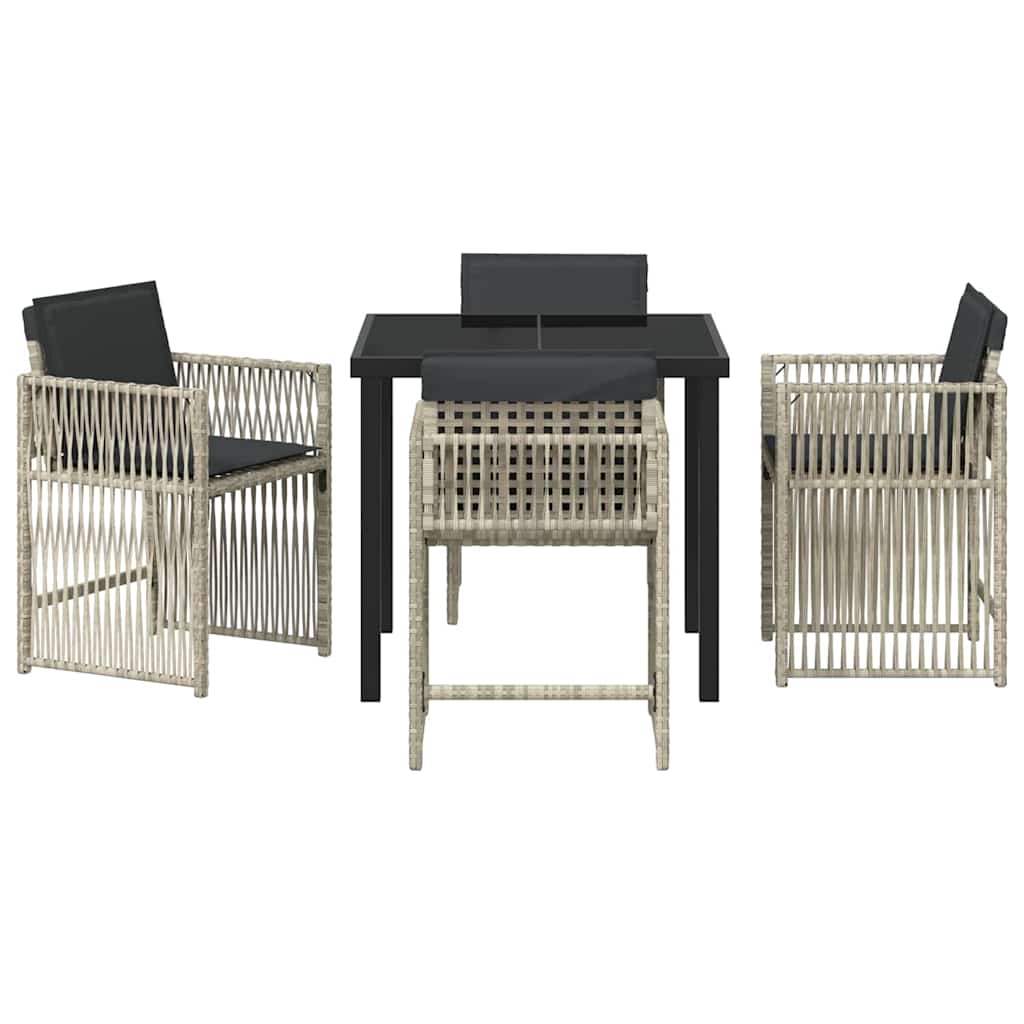 Ensemble de salle à manger pour jardin 5 pcs Gris clair - XIOS
