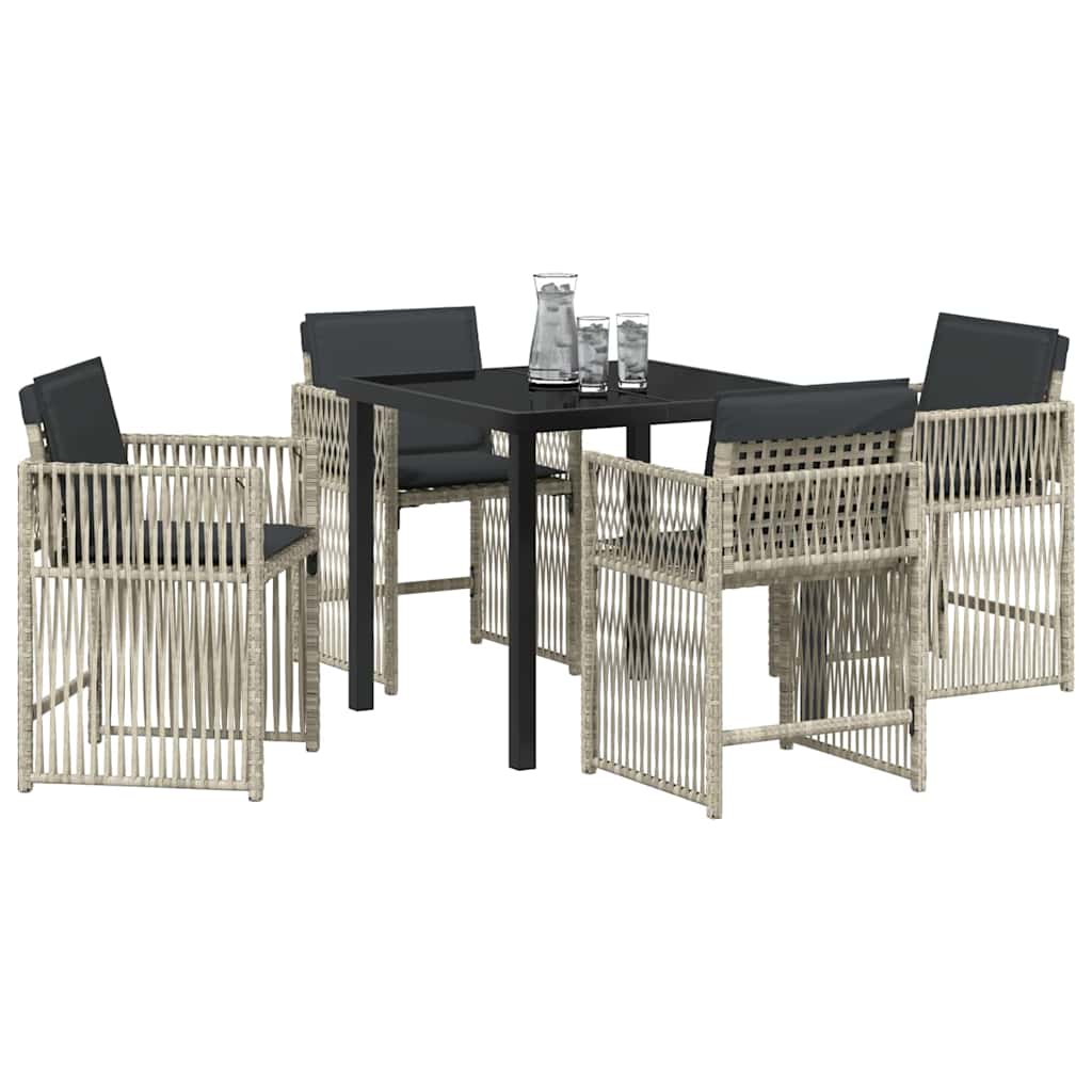 Ensemble de salle à manger pour jardin 5 pcs Gris clair - XIOS