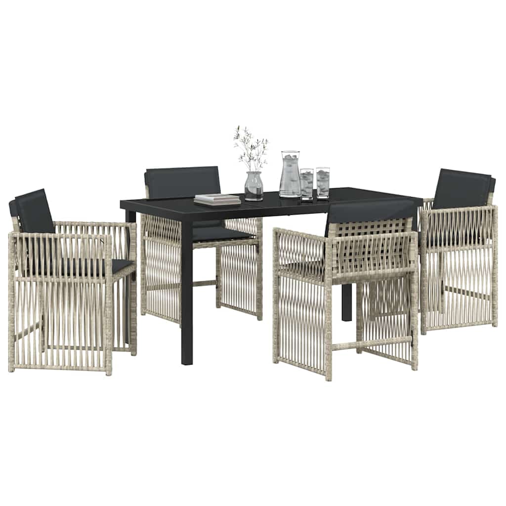 Ensemble de salle à manger pour jardin 5 pcs Gris clair - XIOS