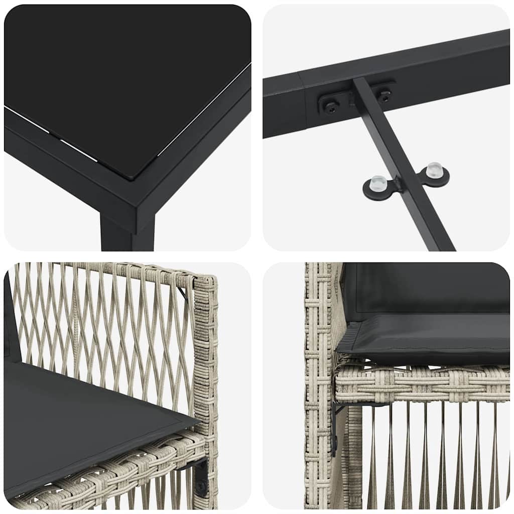 Ensemble de salle à manger pour jardin 5 pcs Gris clair - XIOS