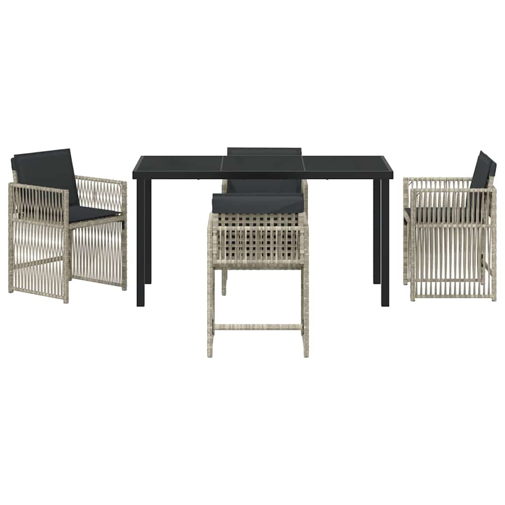 Ensemble de salle à manger pour jardin 5 pcs Gris clair - XIOS