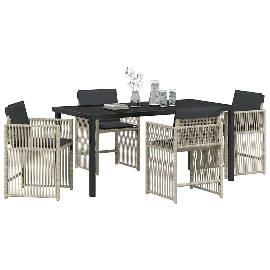 Ensemble de salle à manger pour jardin 5 pcs Gris clair - XIOS