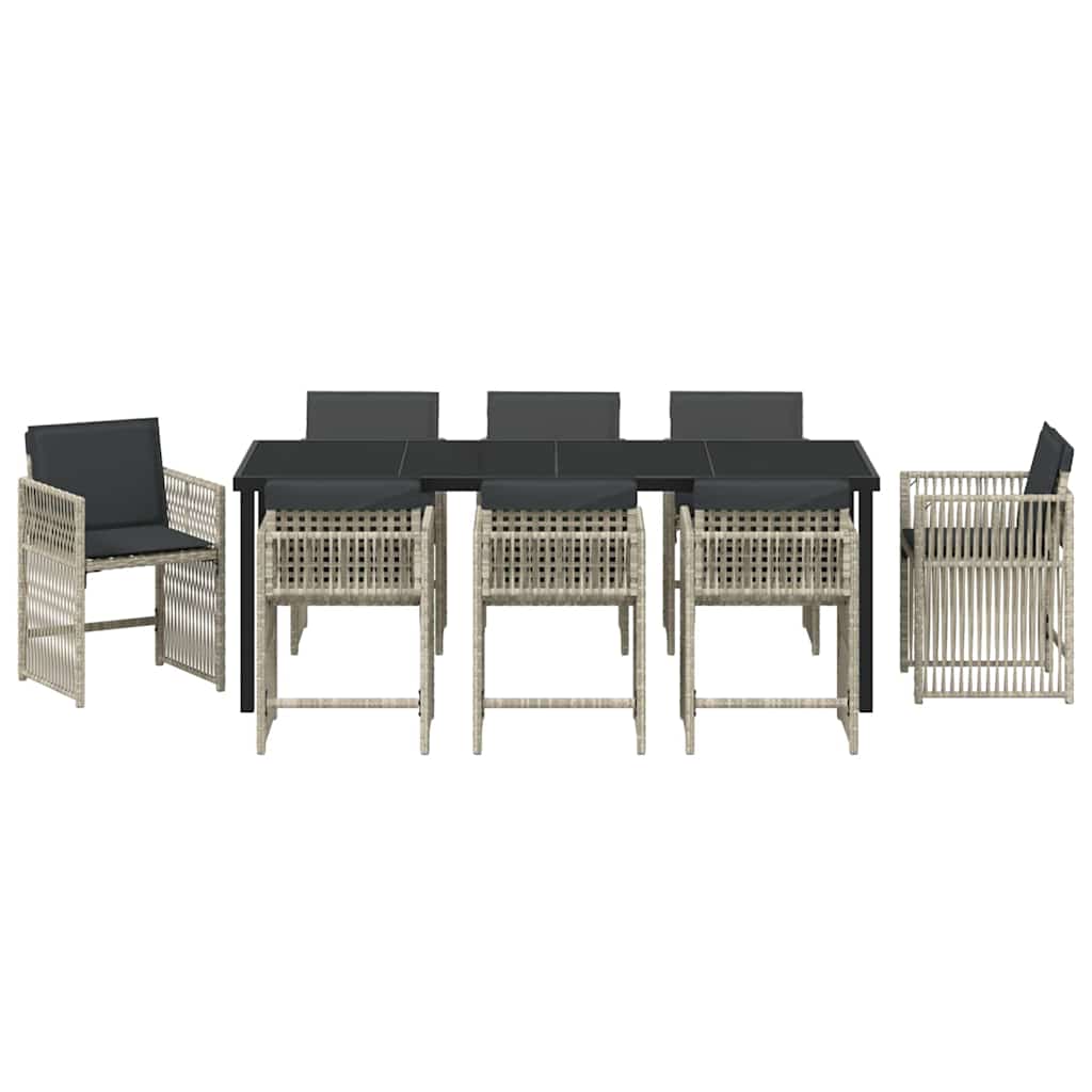 Ensemble de salle à manger pour jardin 9 pcs Gris clair - XIOS