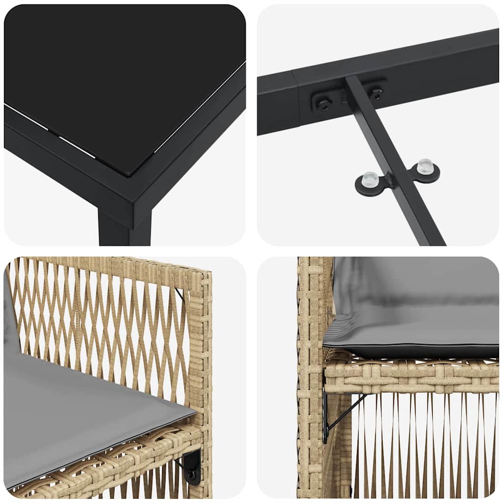 Ensemble de salle à manger pour jardin 5 pcs Beige - XIOS