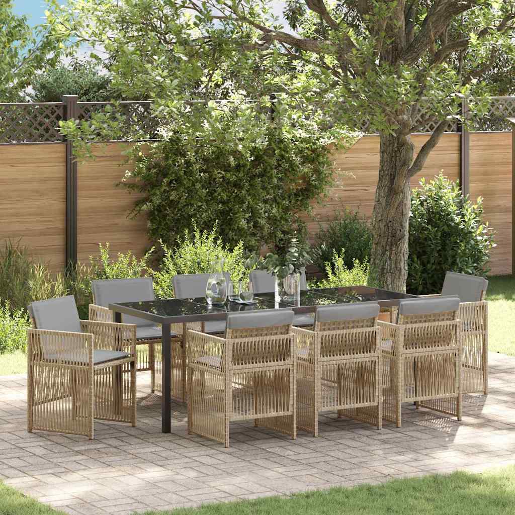 Ensemble de salle à manger pour jardin 9 pcs Beige - XIOS