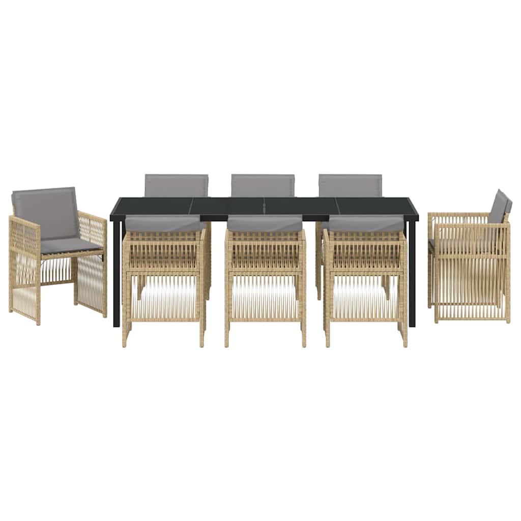 Ensemble de salle à manger pour jardin 9 pcs Beige - XIOS